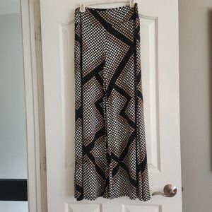 Coco Bianco geometric wide leg pants with elastic waistband